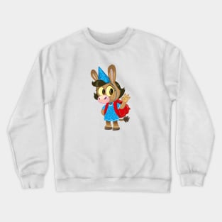 cute little donkey with a birthday pointed hat and a school bag Crewneck Sweatshirt